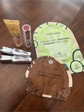 Sephora Cucumber & Caffeine Eye and Hand Mask Set - Benefit Mascara Bundle